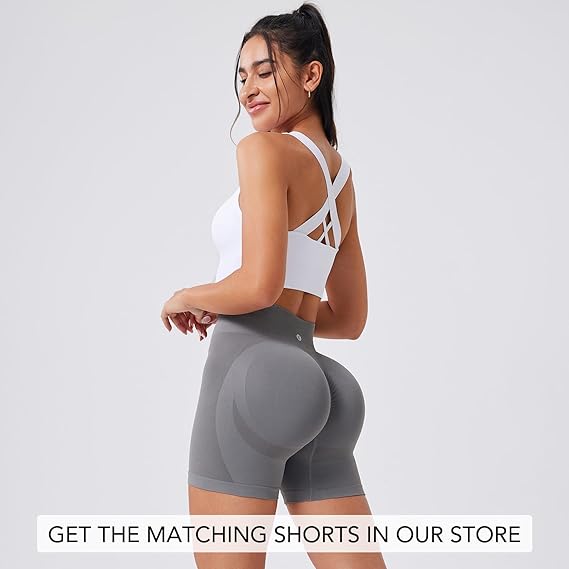 Marwa Clothing 5-Pack Strappy Sports Bras β Crossback, Seamless, Medium Support