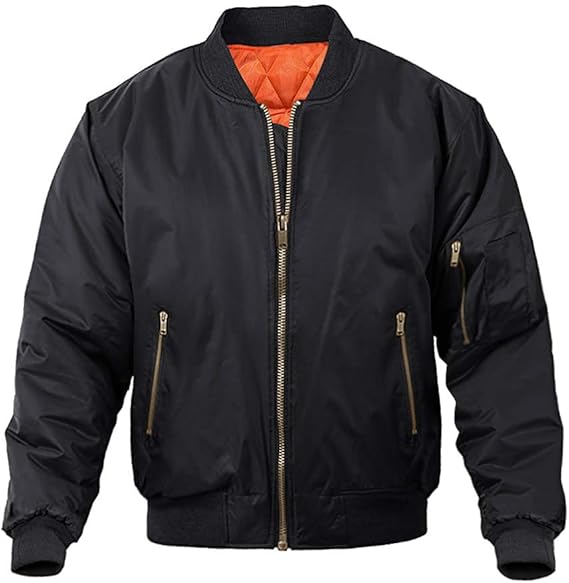 Marwa Clothing Men’s Bomber Jacket – Casual Military Style Fall & Winter Coat