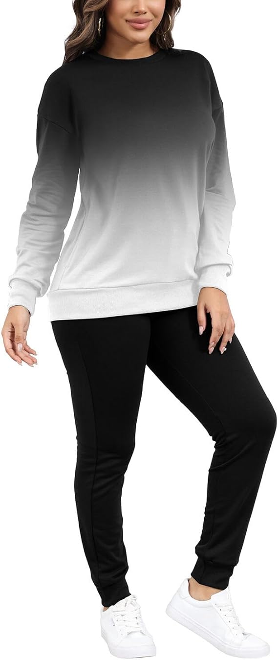 HBQ Women’s 2-Piece Casual Sweatsuit – Long Sleeve Jogger Tracksuit with Pockets | Marwa Clothing