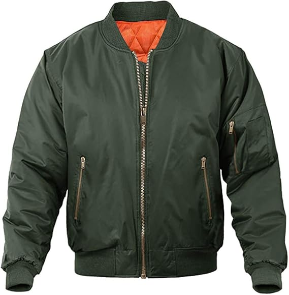 Marwa Clothing Men’s Bomber Jacket – Casual Military Style Fall & Winter Coat