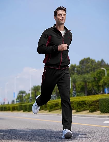 Men’s 2-Piece Tracksuit Set – Full Zip Sweat & Jogging Outfit