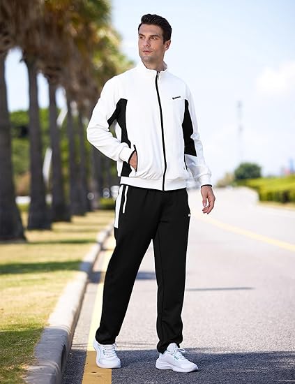 Men’s 2-Piece Tracksuit Set – Full Zip Sweat & Jogging Outfit