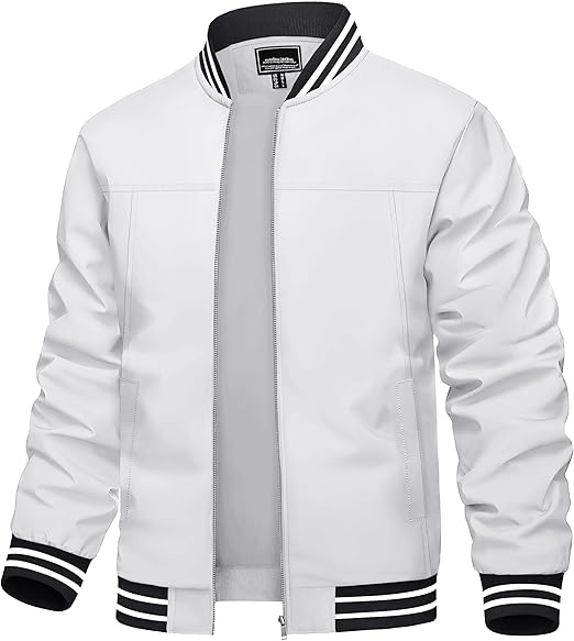 Men's Lightweight Jacket Casual Spring Fall Windbreaker Bomber Zip Up Coat With Pocket