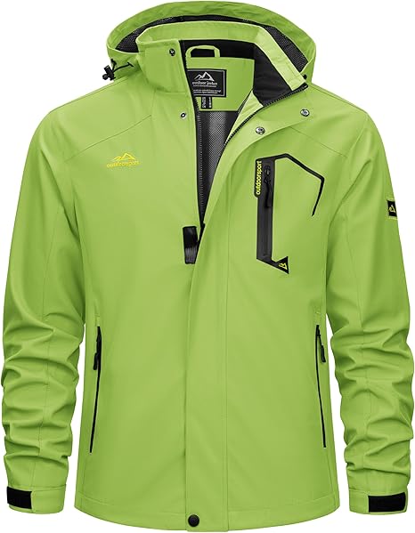 Men’s Lightweight Hooded Rain Jacket – Water-Resistant Windbreaker