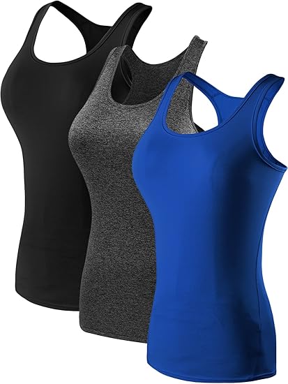 Women's 3 Pack Compression Base Layer Dry Fit Tank Top