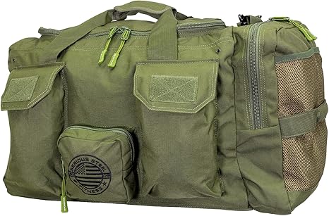 Serious Steel Fitness Gym Bag With Moveable & Removable Dividers Made from 1000D Nylon (Utility Duffel - Black)