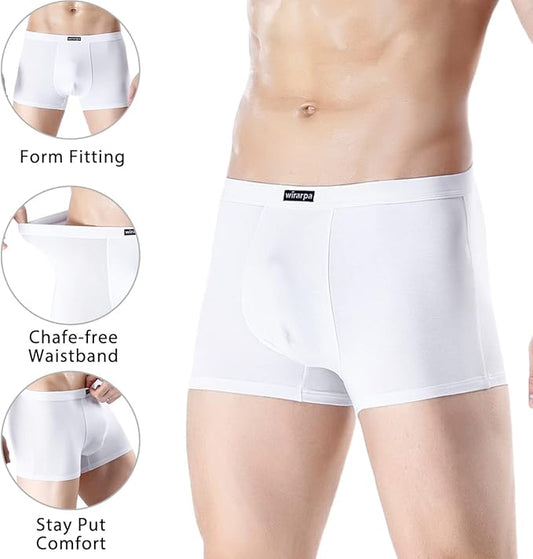 wirarpa Men's Breathable Modal Microfiber Trunks Underwear Covered Band Multipack