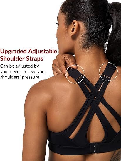 Yvette High-Impact Sports Bra | Adjustable Criss-Cross Back & Full Support – Marwa Clothing