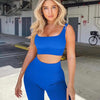 Marwa Clothing 4-Piece Workout Set for Women – Ribbed Leggings, Sports Bra, Crop Top & Jacket | Yoga & Gym Activewear Matching Outfit