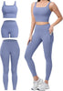 Marwa Clothing 3-in-1 Women’s Workout Set – High Waisted Leggings, Biker Shorts & Sports Bra