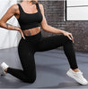 Marwa Clothing 4-Piece Workout Set for Women – Ribbed Leggings, Sports Bra, Crop Top & Jacket | Yoga & Gym Activewear Matching Outfit