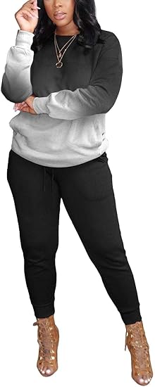 HBQ Women’s 2-Piece Casual Sweatsuit – Long Sleeve Jogger Tracksuit with Pockets | Marwa Clothing