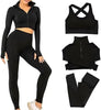 3 Piece Workout Sets for Women–Seamless Workout Sets with Jacket, Sports Bra & High-Waisted Leggings Women’s Gym Set