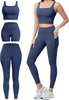 Marwa Clothing 3-in-1 Women’s Workout Set – High Waisted Leggings, Biker Shorts & Sports Bra
