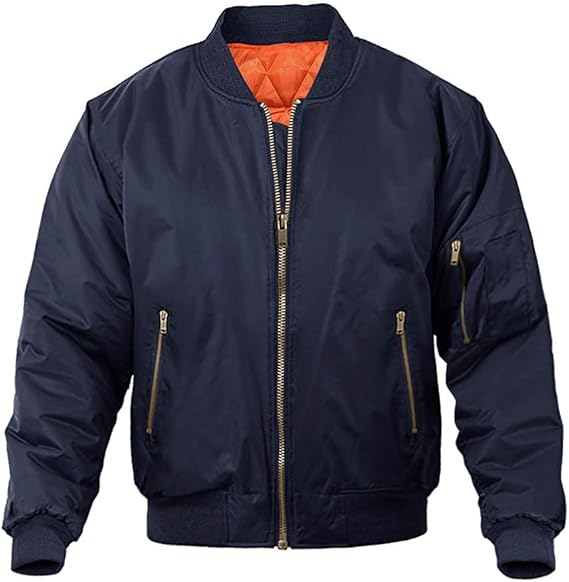 Marwa Clothing Men’s Bomber Jacket – Casual Military Style Fall & Winter Coat