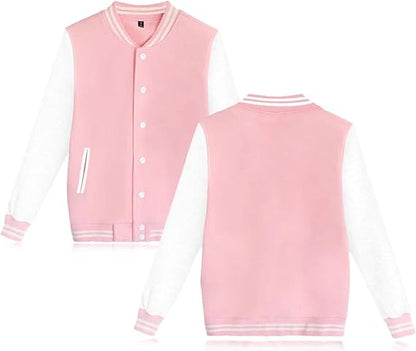Women's Men's Varsity Baseball Jacket Casual Letterman Bomber Jacket Windbreaker Lightweight Jacket Coat