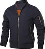 Men’s Bomber Jacket Lightweight Casual Stylish Spring Fall Windbreaker Zip Up Outwear Coat with Pockets
