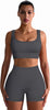 Marwa Clothing 4-Piece Workout Set for Women – Ribbed Leggings, Sports Bra, Crop Top & Jacket | Yoga & Gym Activewear Matching Outfit