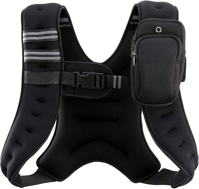ZELUS Weighted Vest – Adjustable 6lb to 30lb with Reflective Stripe for Fitness & Training | Marwa Clothing