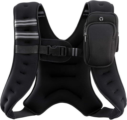 ZELUS Weighted Vest – Adjustable 6lb to 30lb with Reflective Stripe for Fitness & Training | Marwa Clothing