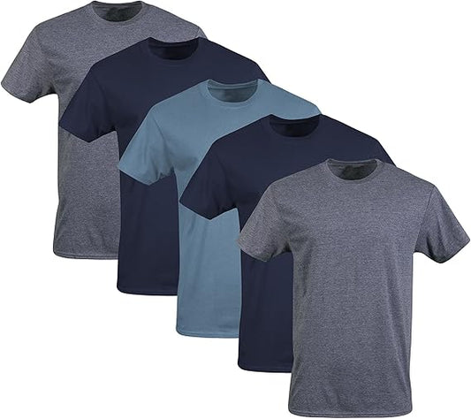 5 T-Shirt Pack Offer Gildan Men's Crew T-Shirts, Multipack, Style G1100