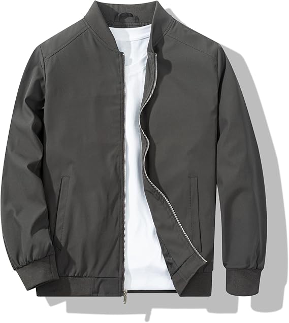 Marwa Clothing Men's Slim Fit Lightweight Sportswear Jacket Casual Bomber Jacket
