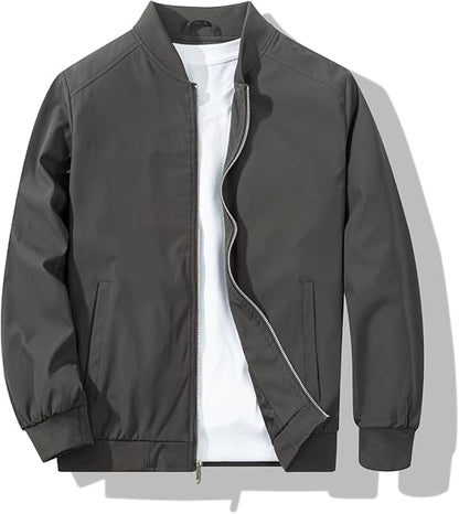 Marwa Clothing Men's Slim Fit Lightweight Sportswear Jacket Casual Bomber Jacket
