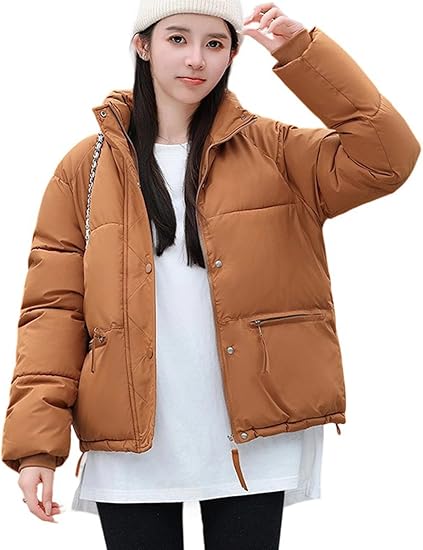 Women's Cropped Puffer Jacket Winter Warm Puffy Quilted Lightweight Jackets Coats