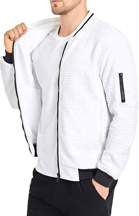 Mens Lightweight Jacket Casual Bomber Jacket Varsity Coat