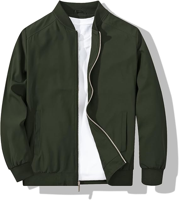 Marwa Clothing Men's Slim Fit Lightweight Sportswear Jacket Casual Bomber Jacket