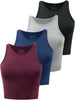 Crop Tops For Women Workout Cropped Tank Top High Neck Camisole Yoga Shirts Athletic Undershirts 4 Pack