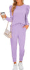 Sweatsuits for Women 2 Piece Outfits Puff Long Sleeve Crewneck Pullover Sweatshirt Jogger Lounge Sets
