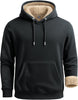 Men's Sherpa Lined Hoodie Sweatshirts Heavy Fleece Cotton for Winter Cold Weather