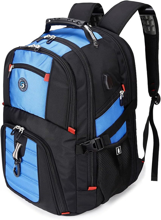 Extra Large 50L Travel Laptop Backpack with USB Charging Port, College High School Backpack Airline Approved Business Work Bag Fits 17 Inch Computer for Men Women