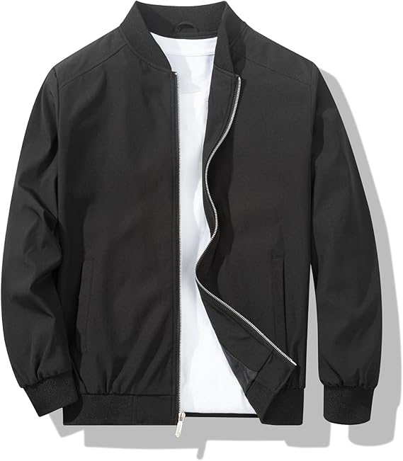 Marwa Clothing Men's Slim Fit Lightweight Sportswear Jacket Casual Bomber Jacket