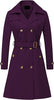Women's Double Breasted Long Trench Coats Mid-Length Belted Overcoat Dress Jacket with Detachable Hood