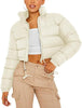 Women' s Cropped Quilted Puffer Jacket Outerwear Coats