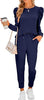 Sweatsuits for Women 2 Piece Outfits Puff Long Sleeve Crewneck Pullover Sweatshirt Jogger Lounge Sets
