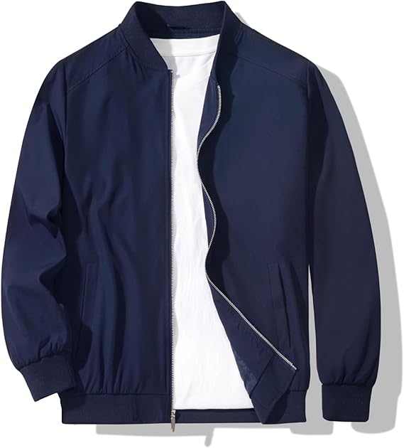 Marwa Clothing Men's Slim Fit Lightweight Sportswear Jacket Casual Bomber Jacket