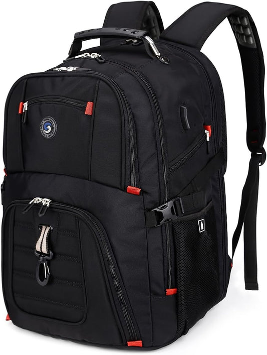 Extra Large 50L Travel Laptop Backpack with USB Charging Port, College High School Backpack Airline Approved Business Work Bag Fits 17 Inch Computer for Men Women