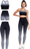 3 Piece Workout Sets for Women Butt Lifting Leggings with High Impact Sports Bra Gym Shorts