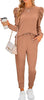 Sweatsuits for Women 2 Piece Outfits Puff Long Sleeve Crewneck Pullover Sweatshirt Jogger Lounge Sets