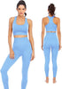 Workout Sets for Women 2 Piece High Waisted Seamless Leggings with Padded Stretchy Sports Bra Sets Gym Clothes