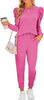 Sweatsuits for Women 2 Piece Outfits Puff Long Sleeve Crewneck Pullover Sweatshirt Jogger Lounge Sets