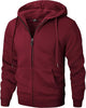 Men's Zip Up Hoodie Heavyweight Winter Sweatshirt Fleece Sherpa Lined Warm Jacket