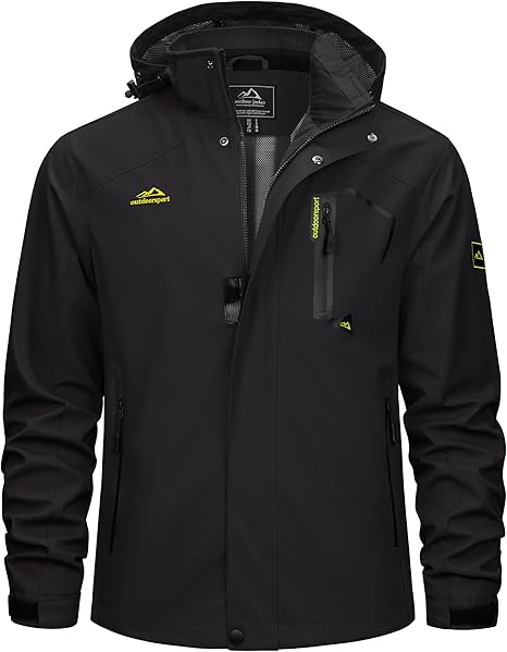 Men’s Lightweight Hooded Rain Jacket – Water-Resistant Windbreaker