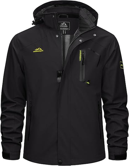 Men’s Lightweight Hooded Rain Jacket – Water-Resistant Windbreaker