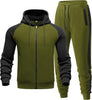 Men’s 2-Piece Tracksuit Set – Zip-Up Hoodie & Joggers | Athletic, Casual Outfit with Pockets