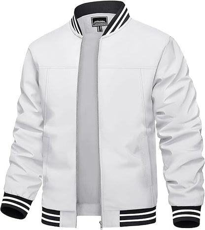 Men's Lightweight Jacket Casual Spring Fall Windbreaker Bomber Zip Up Coat With Pocket