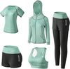 5pcs Workout Outfits for Women Athletic Sets Sport Suits Yoga Gym Fitness Exercise Clothes Jogging Tracksuits